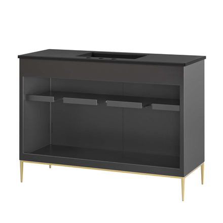 Awaken 48" Bathroom Vanity in Black Black