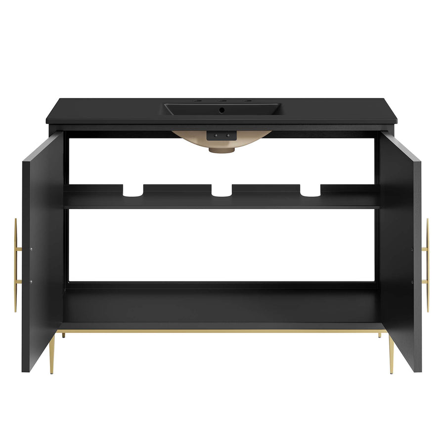 Briar 48" Bathroom Vanity in Black Black