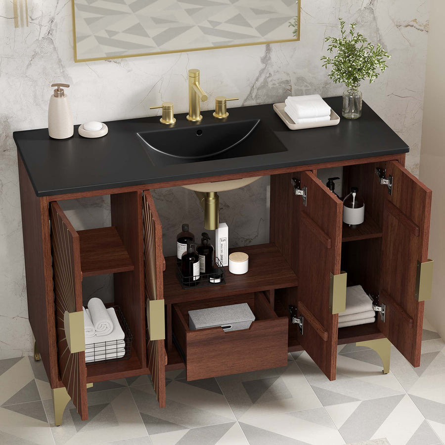Ridge 48" Bathroom Vanity in Black Walnut
