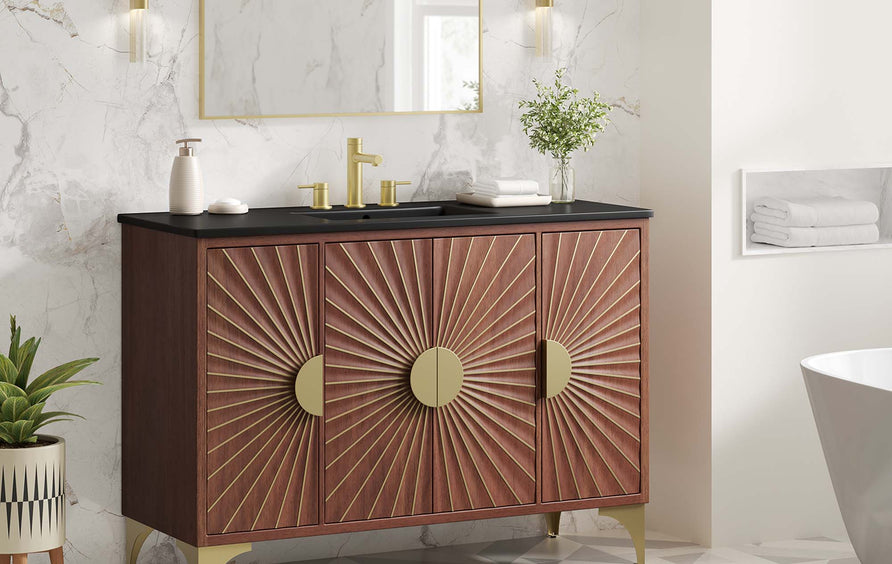 Ridge 48" Bathroom Vanity in Black Walnut