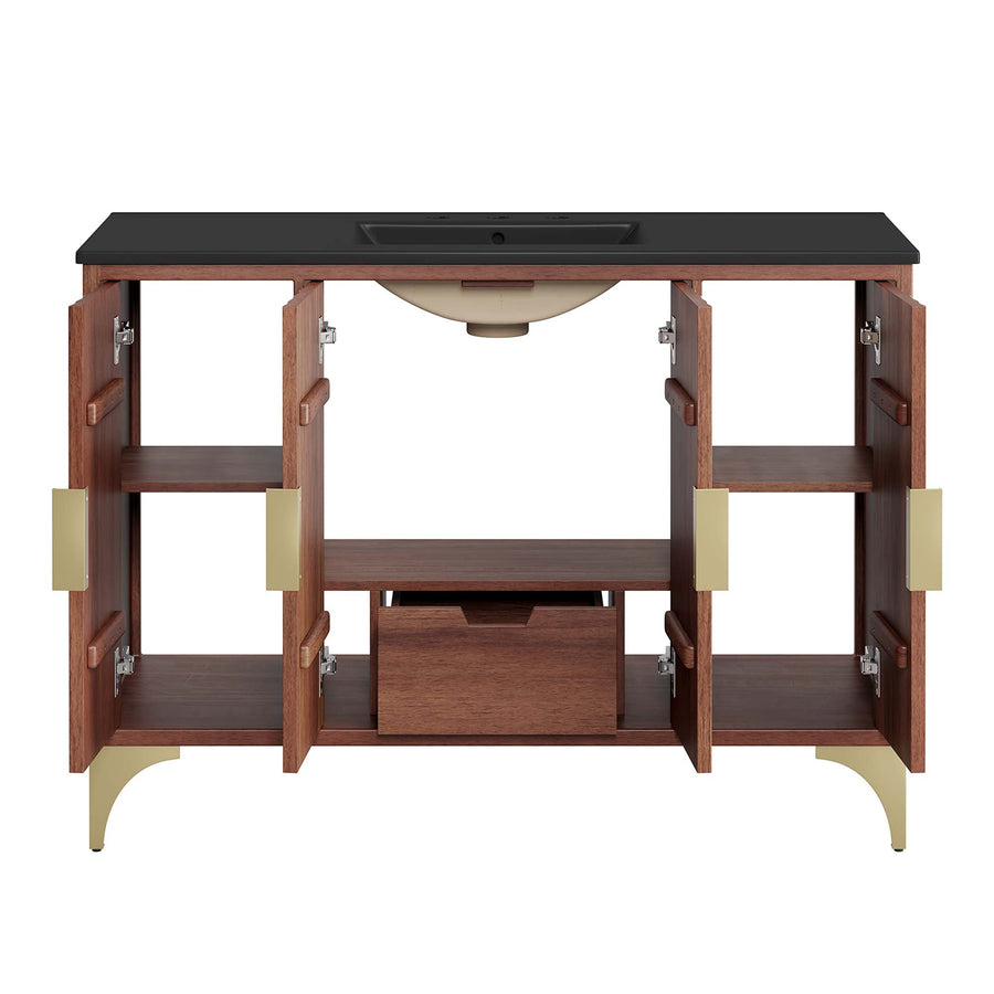 Ridge 48" Bathroom Vanity in Black Walnut