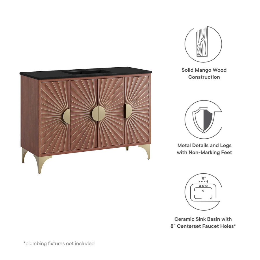 Ridge 48" Bathroom Vanity in Black Walnut