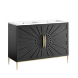 Briar 48" Double Sink Bathroom Vanity in White Black