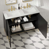 Briar 48" Double Sink Bathroom Vanity in White Black