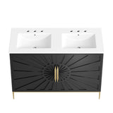 Briar 48" Double Sink Bathroom Vanity in White Black