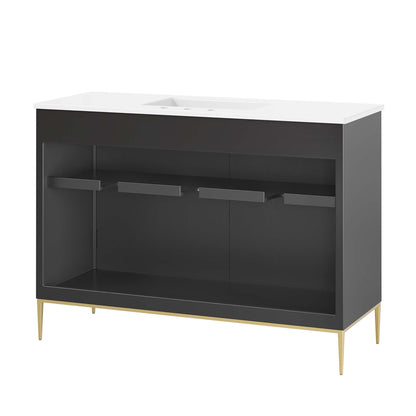 Awaken 48" Double Sink Bathroom Vanity by Furniture For America