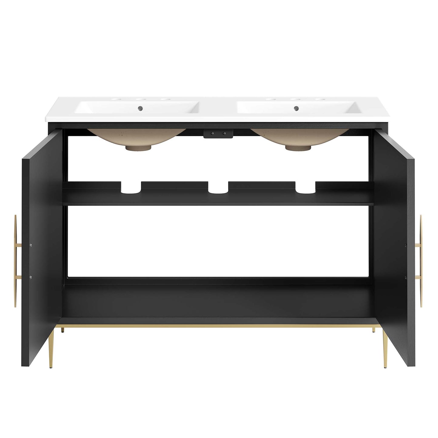 Awaken 48" Double Sink Bathroom Vanity by Furniture For America