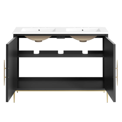 Awaken 48" Double Sink Bathroom Vanity by Furniture For America