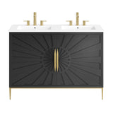 Briar 48" Double Sink Bathroom Vanity in White Black