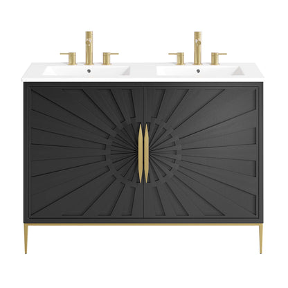 Awaken 48" Double Sink Bathroom Vanity by Furniture For America