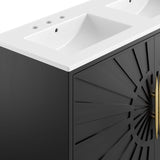 Briar 48" Double Sink Bathroom Vanity in White Black