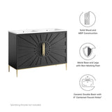 Briar 48" Double Sink Bathroom Vanity in White Black