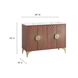 Ridge 48" Double Sink Bathroom Vanity in White Walnut