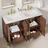 Ridge 48" Double Sink Bathroom Vanity in White Walnut