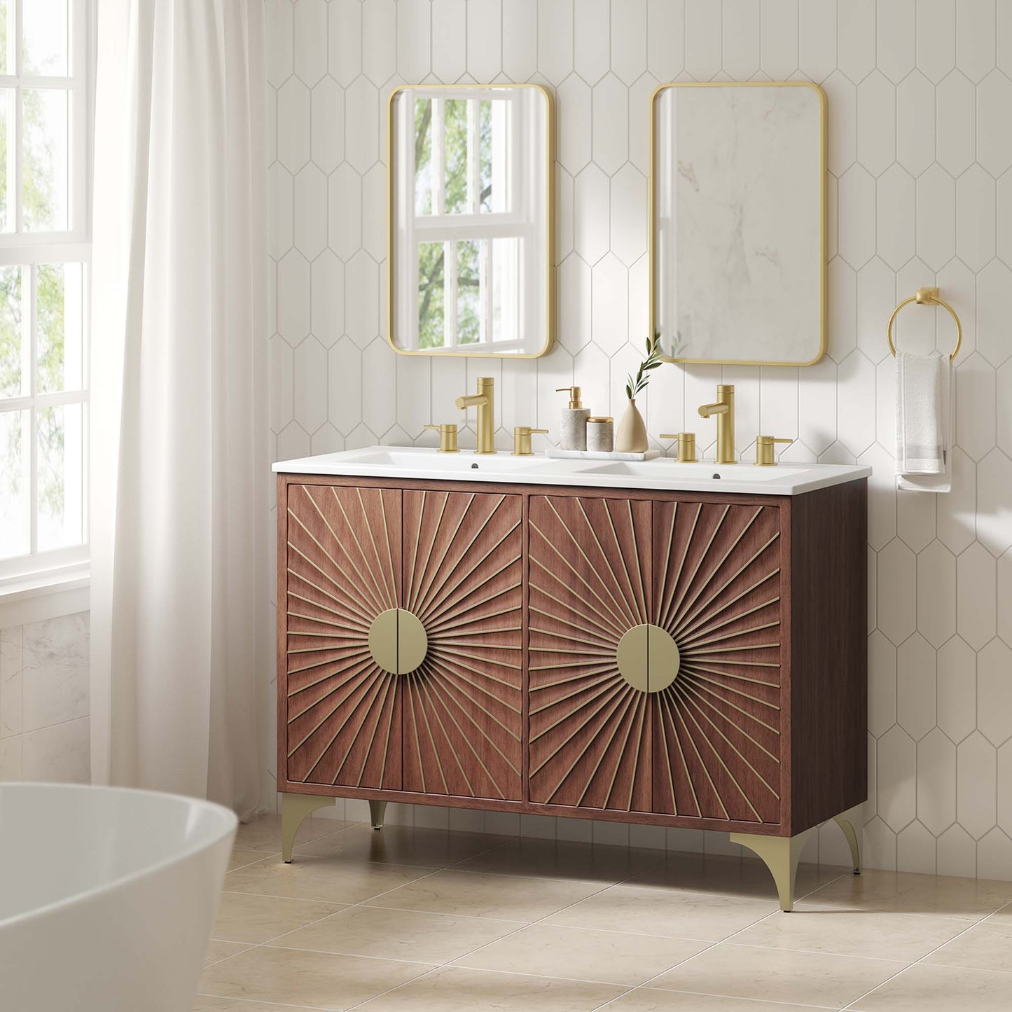 Daylight 48" Double Sink Bathroom Vanity by Furniture For America