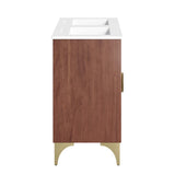Ridge 48" Double Sink Bathroom Vanity in White Walnut