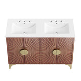 Ridge 48" Double Sink Bathroom Vanity in White Walnut