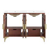 Ridge 48" Double Sink Bathroom Vanity in White Walnut