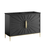 Briar 48" Double Sink Bathroom Vanity in Black Black