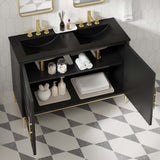 Briar 48" Double Sink Bathroom Vanity in Black Black