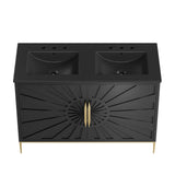 Briar 48" Double Sink Bathroom Vanity in Black Black