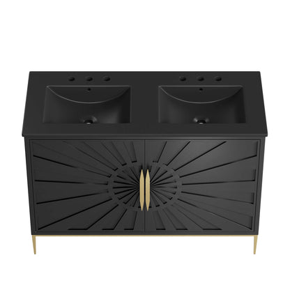 Awaken 48" Double Sink Bathroom Vanity by Furniture For America