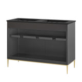Briar 48" Double Sink Bathroom Vanity in Black Black