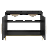 Briar 48" Double Sink Bathroom Vanity in Black Black