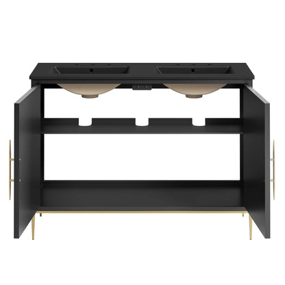 Awaken 48" Double Sink Bathroom Vanity by Furniture For America