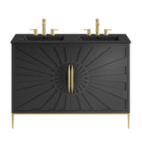 Briar 48" Double Sink Bathroom Vanity in Black Black