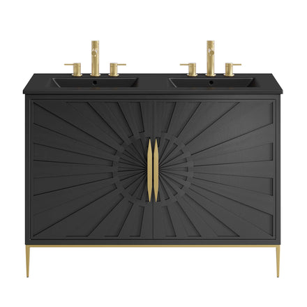 Awaken 48" Double Sink Bathroom Vanity in Black Black