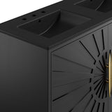 Briar 48" Double Sink Bathroom Vanity in Black Black