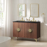 Ridge 48" Double Sink Bathroom Vanity in Black Walnut