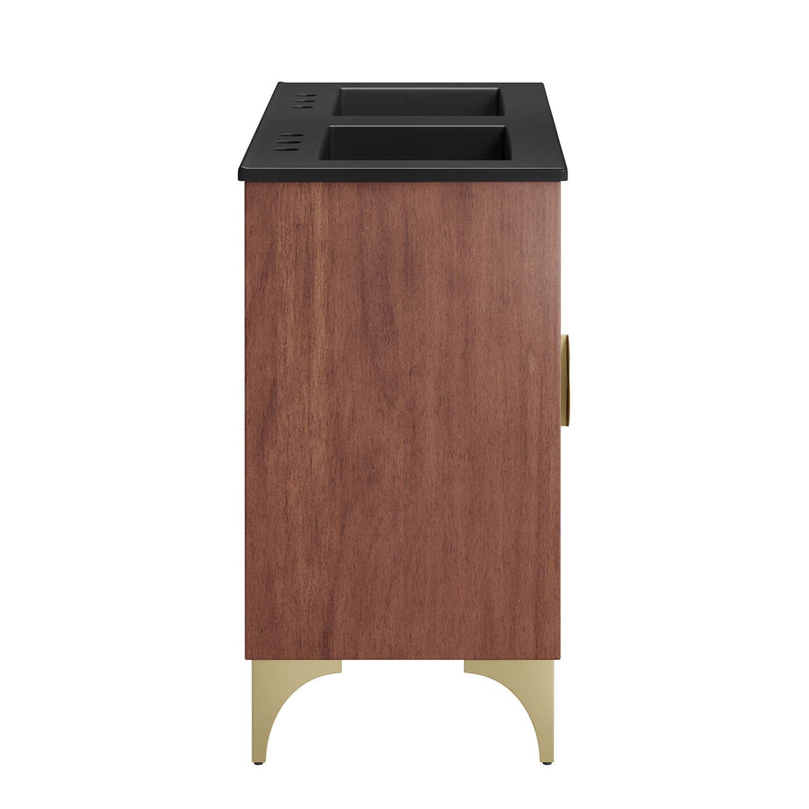 Ridge 48" Double Sink Bathroom Vanity in Black Walnut