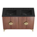 Ridge 48" Double Sink Bathroom Vanity in Black Walnut