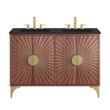 Ridge 48" Double Sink Bathroom Vanity in Black Walnut
