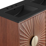 Ridge 48" Double Sink Bathroom Vanity in Black Walnut