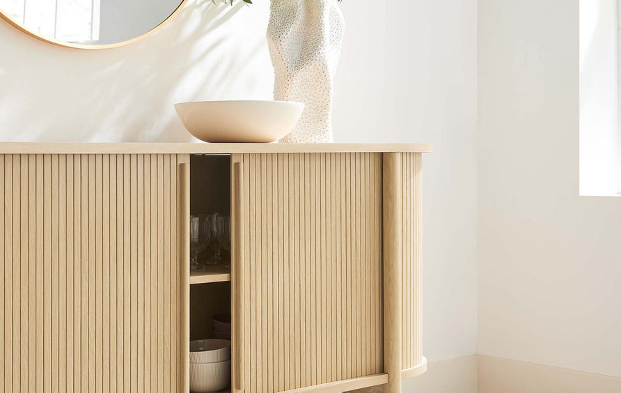 Marlon 63" Curved Sideboard in Oak