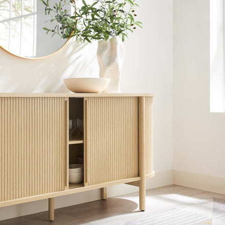 Cadence 63" Curved Sideboard in Oak