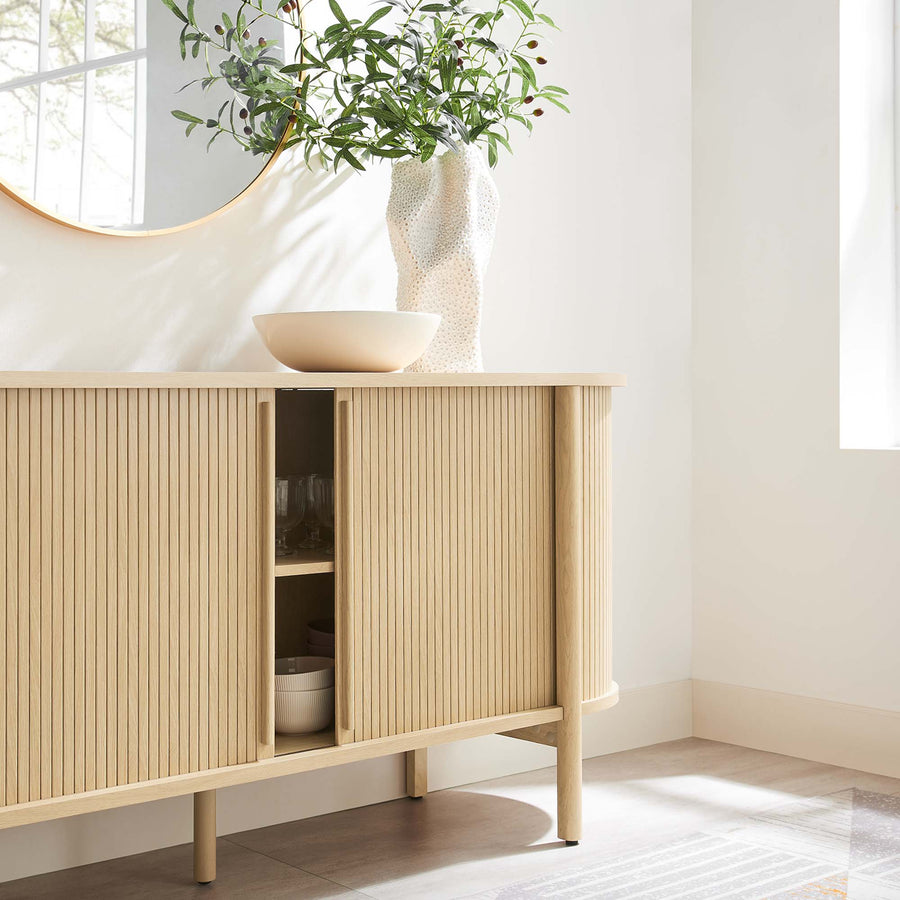 Marlon 63" Curved Sideboard in Oak