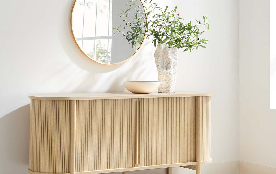 Marlon 63" Curved Sideboard in Oak