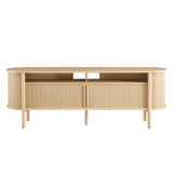 Marlon 71" Curved TV Stand in Oak