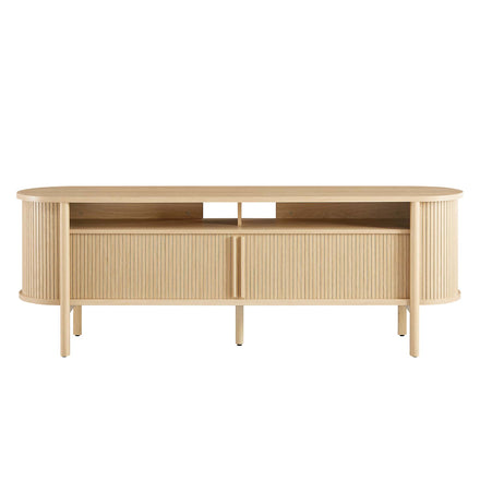 Cadence 71" Curved TV Stand in Oak