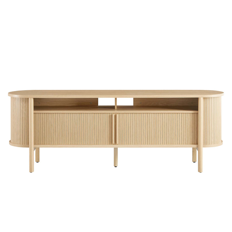 Marlon 71" Curved TV Stand in Oak