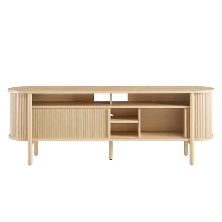 Cadence 71" Curved TV Stand in Oak
