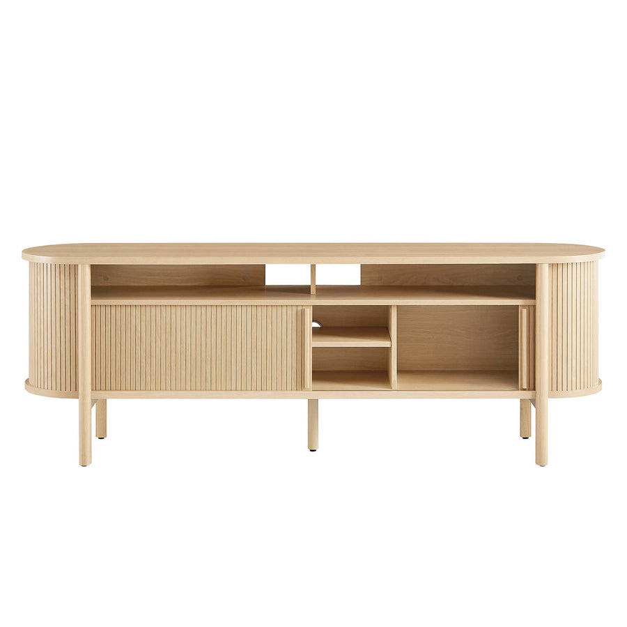 Marlon 71" Curved TV Stand in Oak