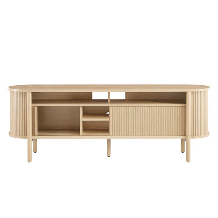 Cadence 71" Curved TV Stand in Oak