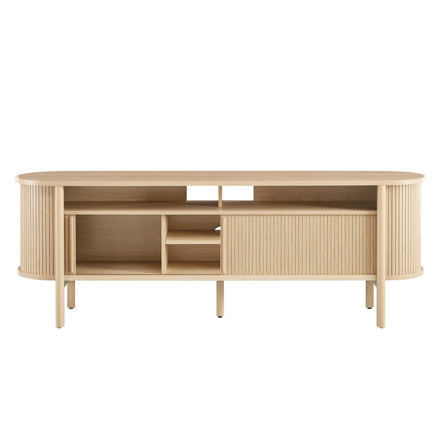 Marlon 71" Curved TV Stand in Oak