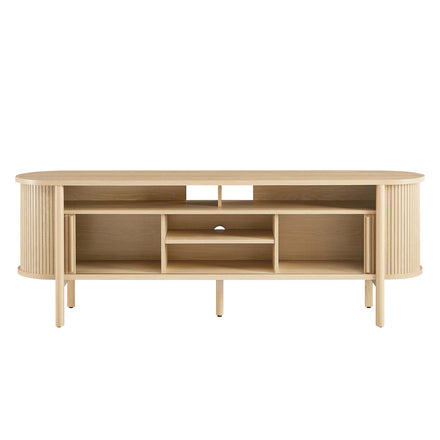 Cadence 71" Curved TV Stand in Oak