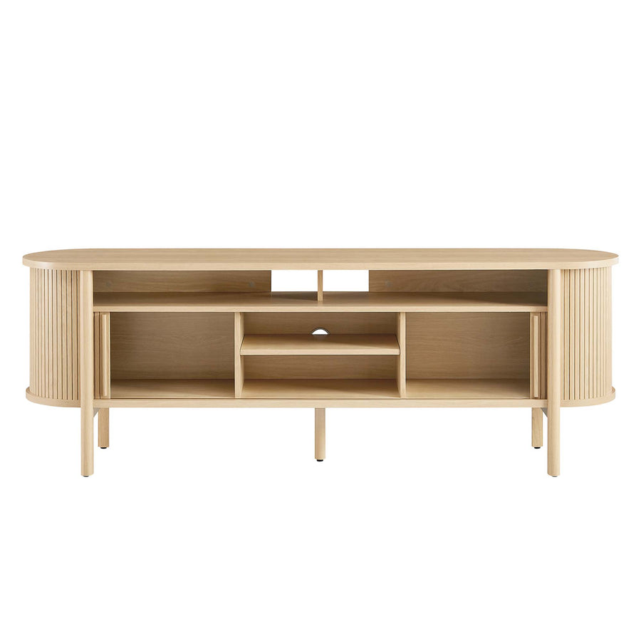 Marlon 71" Curved TV Stand in Oak